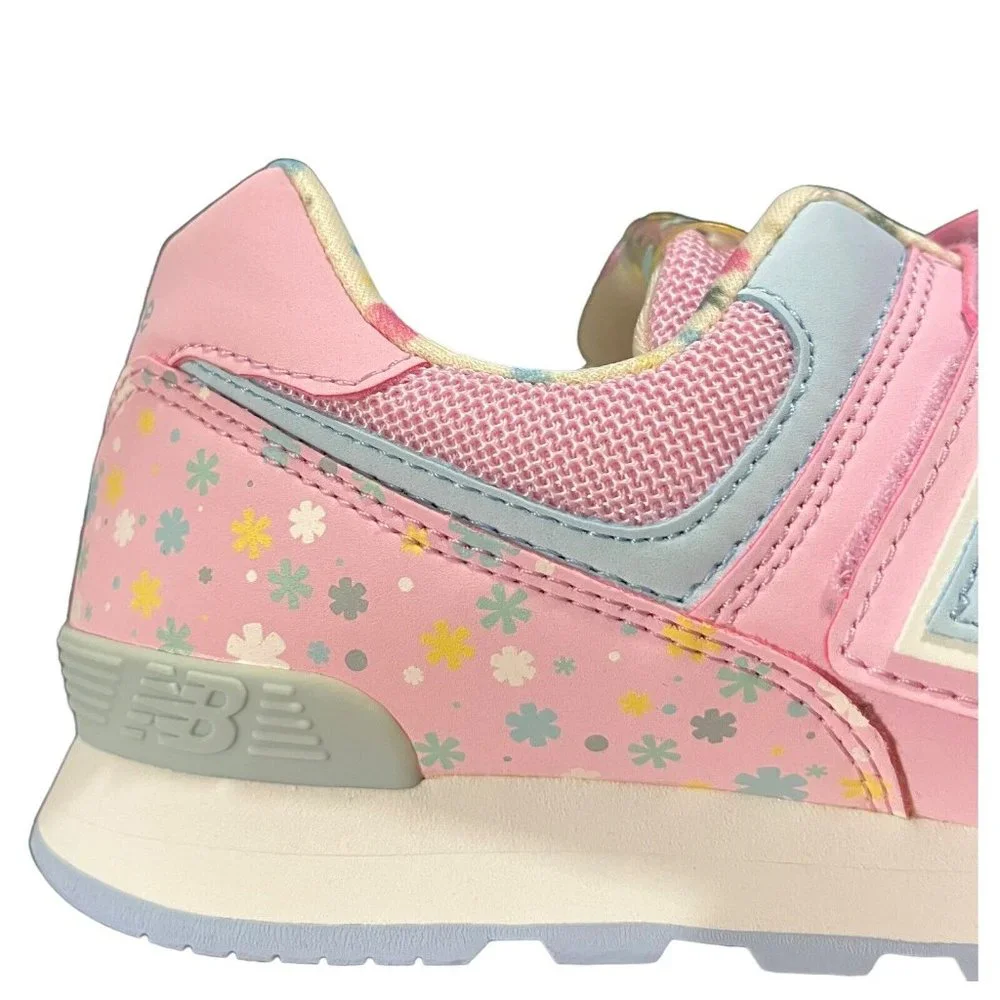 New Balance Kids Pink and Light Blue Velcro Sneakers